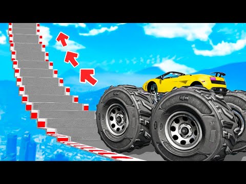 Видео: СМОЖЕТ ЛИ ОГРОМНЫЙ СПОРТКАР ПРОЕХАТЬ ПО СТУПЕНЬКАМ ЛЕСТНИЦЫ В ГТА 5! ЭКСПЕРИМЕНТ GTA 5 ОНЛАЙН