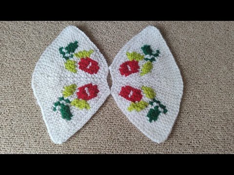 Видео: Нежные цветочки для верха тапочек