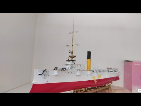Видео: Крейсер Варяг Звезда 1:350. Часть 9. Работа с мачтами, трубами  и такелажем.