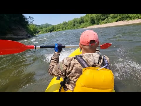 Видео: Тест пакрафта Журавль XL на реке Лютога, о. Сахалин