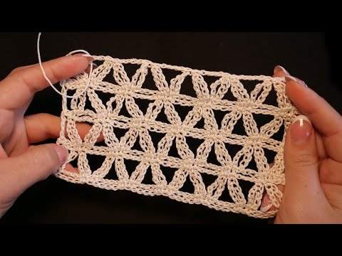 Видео: Ажурный узор из звездочек крючком ⭐Star Stitch Crochet pattern