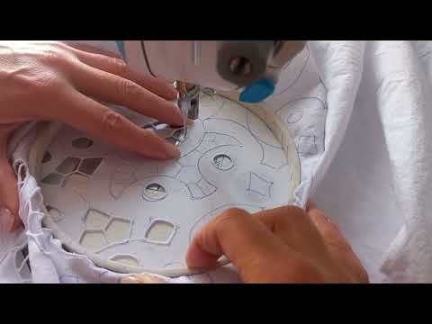 Видео: продолжение вышивки ришелье