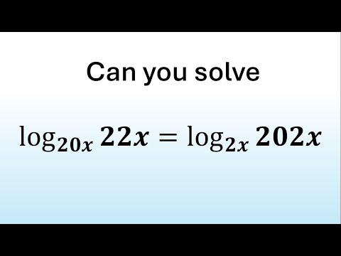 Видео: Выдающееся логарифмическое уравнение | Сможете ли вы решить?