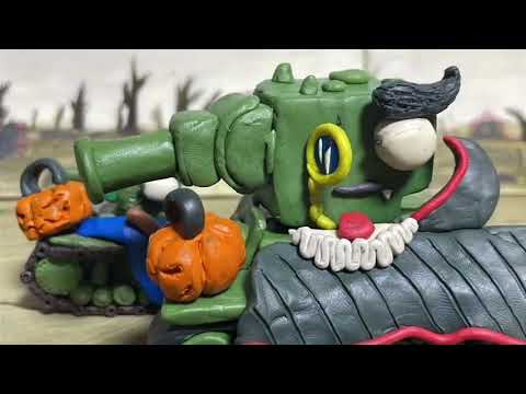 Видео: Выжить в хеллоуинскую ночь! |Мультики про танки из пластилина 