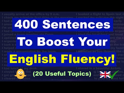 Видео: 400 предложений для повышения беглости вашего английского языка! - (20 полезных тем)