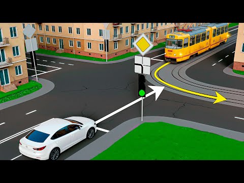 Видео: Кто имеет преимущество на перекрёстке?