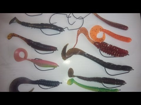 Видео: Монтаж силиконовых приманок на офсетный  крючок
