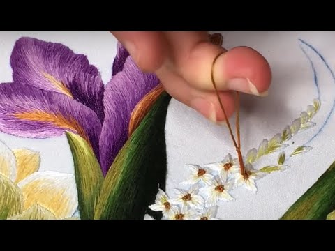 Видео: начинающие вышивки - вышивка розами - ручная вышивка