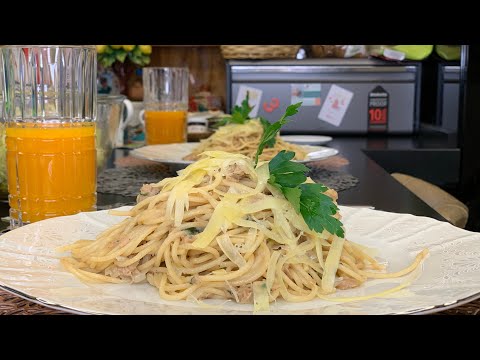 Видео: Спагетти с консервированным тунцом 🍝 🐟