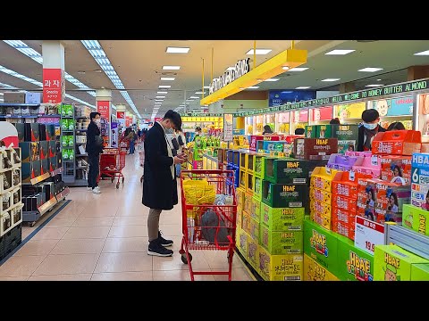 Видео: 4K Шопинг-тур по корейским супермаркетам - филиал LOTTE MART в Сеуле