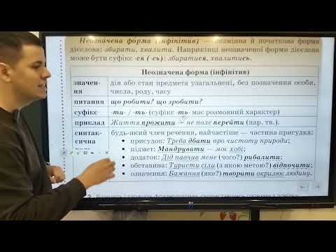 Видео: 7 клас. Неозначена форма дієслова (інфінітив)