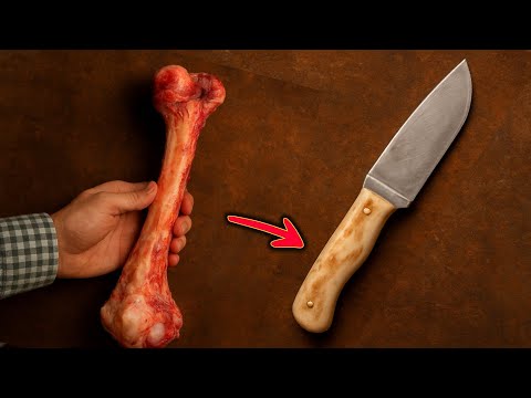 Видео: Изготовление рукояти ножа из костей коровы | Превращаем отходы в искусство 🔪🐂