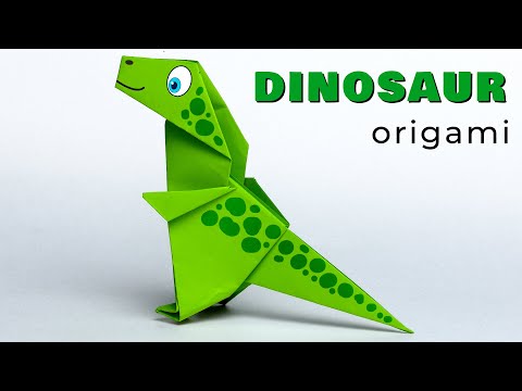 Видео: Оригами динозавр из бумаги. Как сделать динозавра из бумаги А4