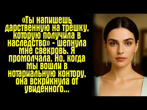 Видео: «Ты напишешь дарственную на трёшку, которую получила в наследство» — шепнула мне свекровь. Я