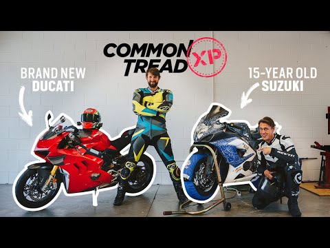 Видео: Лайфхак за полцены? Ducati Panigale V4 S 2020 года против Suzuki GSX-R 1000 2005 года | Common Tr...