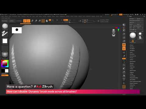 Видео: ZBrush 2021: Как отключить режим Dynamic сразу для всех кистей