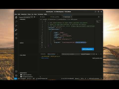 Видео: vscode vscodium Запуск файла скрипта javascript в терминале на Node.js - Как настроить