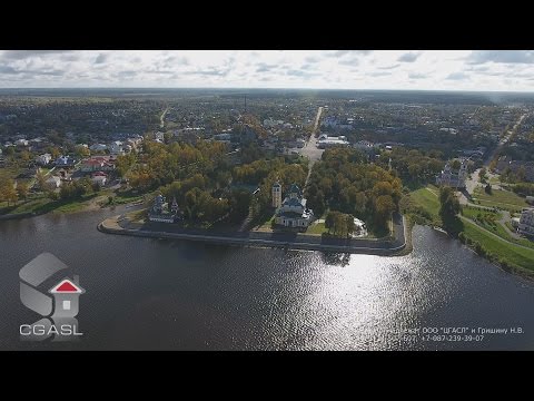 Видео: Аэросъемка города Углич (панорама)