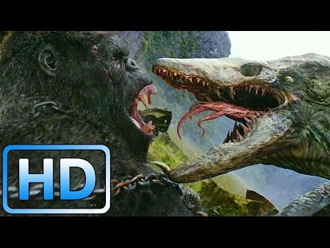 Видео: Конг против Черепозавра / Конг: Остров Черепа (2017)