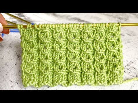 Видео: Простой эффектный узор Замочек спицами