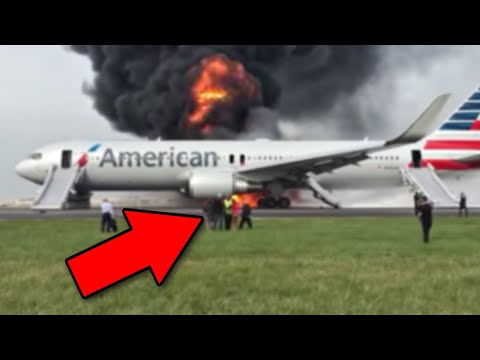 Видео: Ужасный ПОЖАР ДВИГАТЕЛЯ у пилота на взлете!