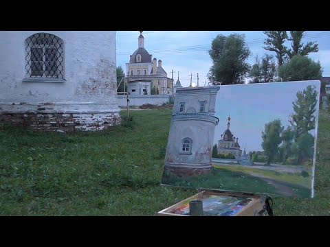Видео: Художник Артем Пучков, пленэр в Переславле, Никольский женский монастырь