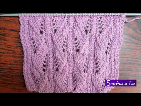Видео: Необыкновенно красивый АЖУРНЫЙ ФАНТАЗИЙНЫЙ Узор "Листочки". Вязание / Ажурные  Узоры спицами № 98