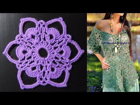 Видео: Туника из ажурных мотивов крючком.