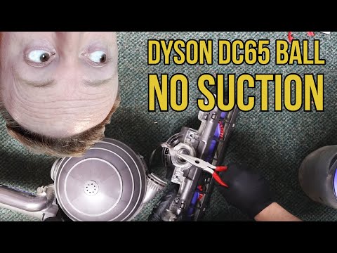 Видео: Потеря всасывания у пылесоса Dyson DC65 Ball Upright — Диагностика засора — С рабочего места