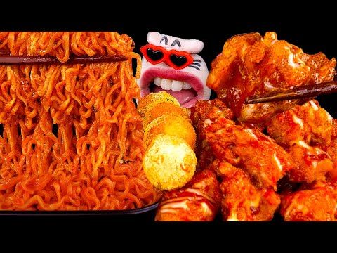 Видео: Мукбанг со странными звуками и острокрылой курицей и приправленной курицей! | Шоу поедания REALMOUTH