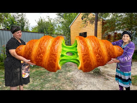 Видео: Круассан с фисташками, запечённый в деревенской печи! (ТАК ВКУСНО!)