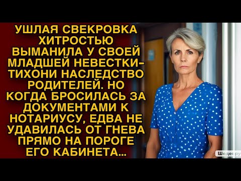 Видео: Ушлая свекровь едва не удавилась от гнева на пороге кабинета нотариуса...