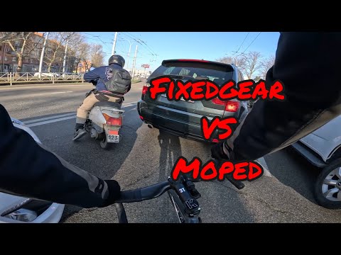 Видео: Удираю от «мотобата» по пробкам | Fixedgear Tsunami 48/17