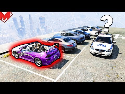 Видео: Спрятался на парковке! Полицейская погоня в GTA 5 Online