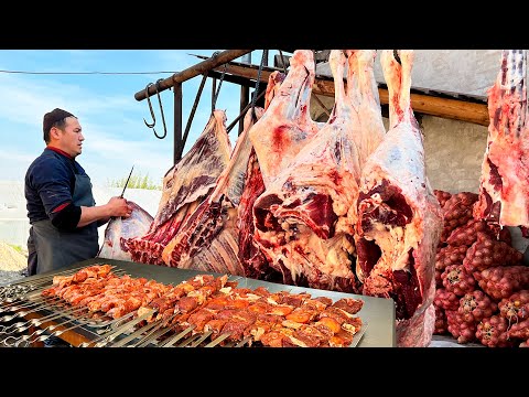 Видео: Вкусный шашлык из свежего мяса l Король уличной еды