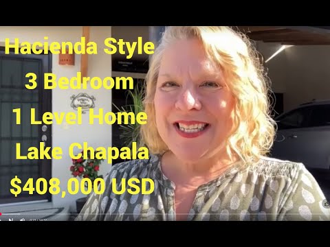 Видео: Дом в стиле асьенда с 3 спальнями и 1 этажом на озере Чапала