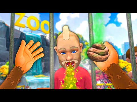 Видео: Я ОБЕЗЬЯНА VR И НАКОРМИЛ ЭТИМ ПОСЕТИТЕЛЕЙ ЗООПАРКА 🐵 в I Am Monkey VR