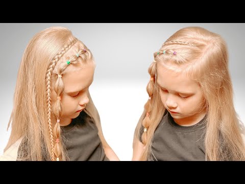 Видео: Прическа с цветными резинками на распущенных волосах