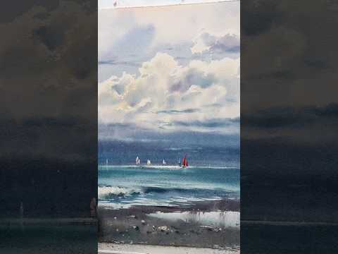 Видео: Алые паруса | #акварель #art #watercolor #painting #수채화 #artworking  #gorbacheva_lessons