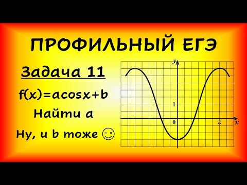 Видео: На рисунке изображен график функции f(x)=acosx+b. Найдите а. (профильный ЕГЭ, задача 11)