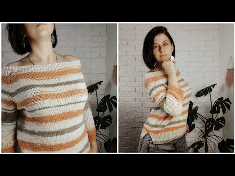 Видео: Стильный Вязаный Джемпер на Любую фигуру "Апельсиновый джем" МК @shalamovaknit