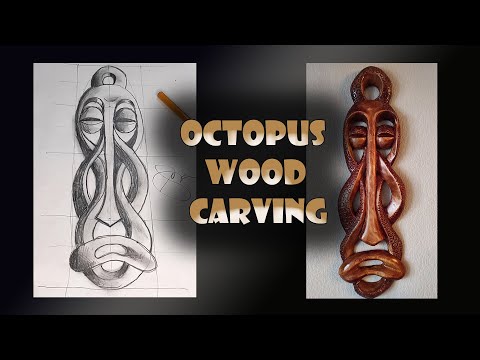 Видео: Wood Carving. Octopus. Pirates of the Caribbean | Резьба по дереву. Спрут. Пираты Карибского Моря