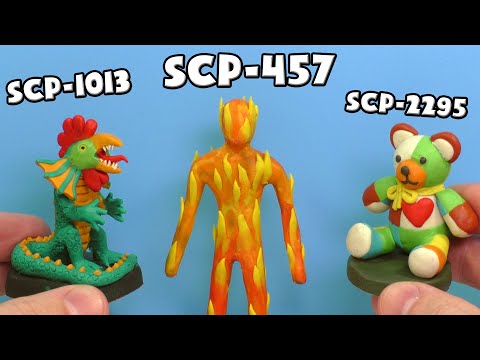 Видео: Горящий человек SCP-457, Куролиск SCP-1013 и Медведь SCP-2295 - Лепим из пластилина