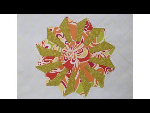 Видео: Dresden plate/Dresden flower. Дрезденская тарелка/Дрезденский цветок.  Лоскутный блок.