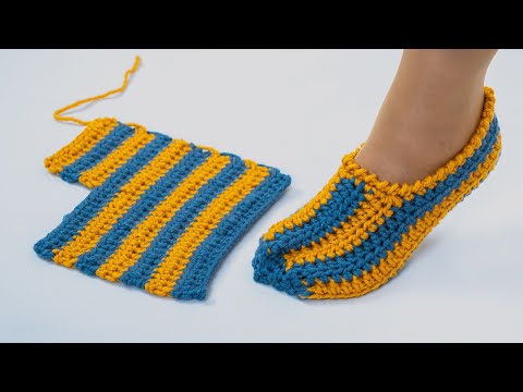 Видео: Самые быстрые тапочки крючком для начинающих — простая выкройка!