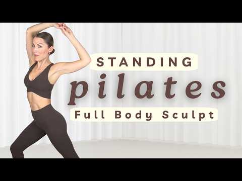 Видео: Тренировка всего тела стоя: пилатес | 35-минутная тренировка для скульптурирования | Удобно для з...