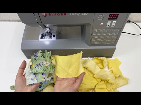 Видео: Интересная трансформация остатков ткани с помощью ножниц и швейной машинки!