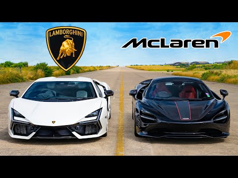 Видео: Кто победит в заезде: McLaren 750S против Lambo Revuelto?