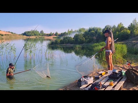 Видео: Рыбалка с женой с ночёвкой! Эмоции зашкаливают...!