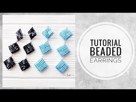 Видео: #МК - Серьги с ромбиками из стекляруса | #Tutorial - Earrings with diamonds of glass beads